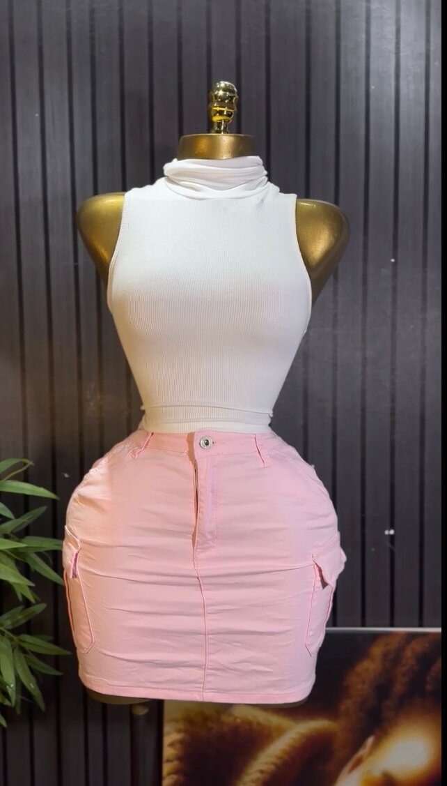 Jupe Cargo Rose Élégante