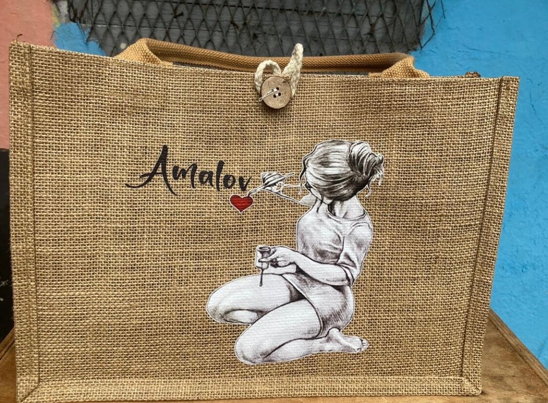 Sac fourre-tout en jute personnalisé