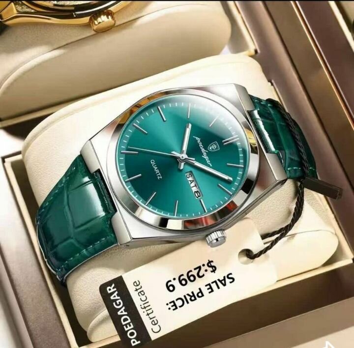 Montre élégante en cuir