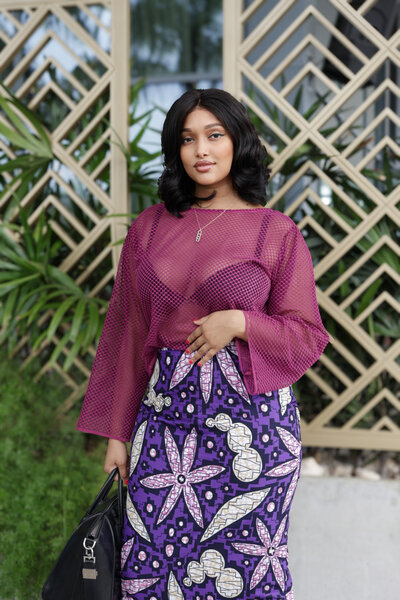 Robe élégante en wax pour femme