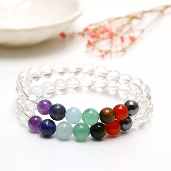 Natural Clear quartz chakra , Hematite chakra bracelets