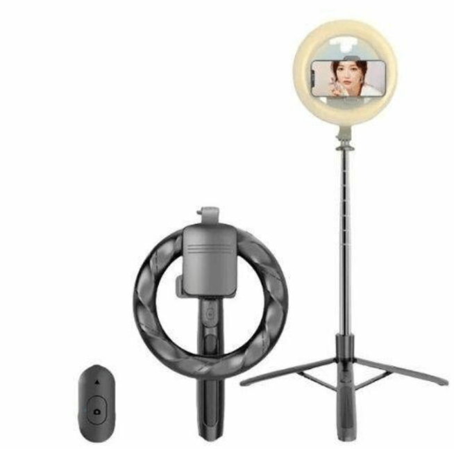 Lampe anneau LED avec trépied