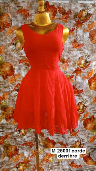 Robe élégante rouge sans manches