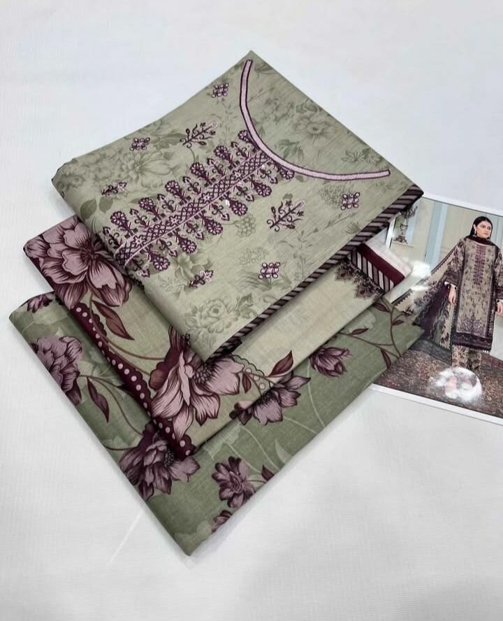 Unstitch suit 3ps lawn