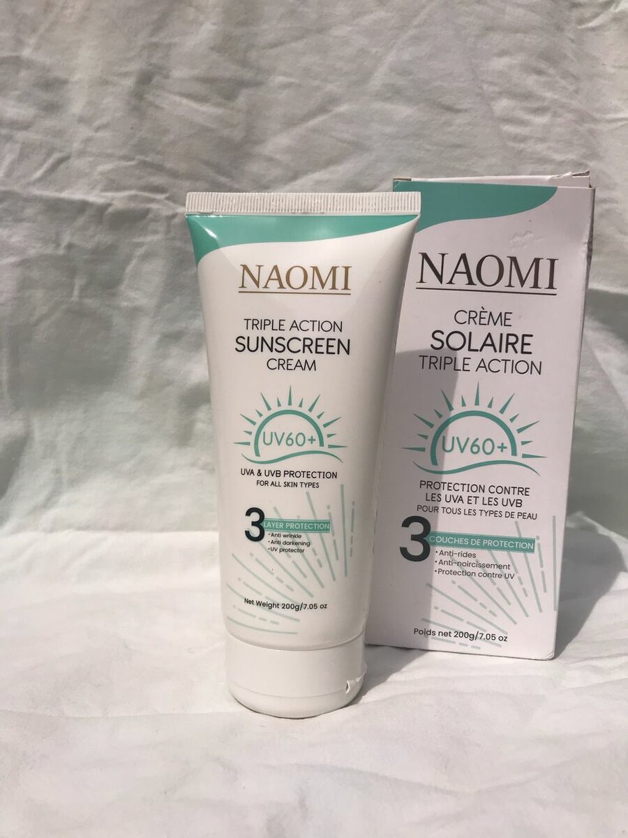 Crème solaire naomi triple action UV60+