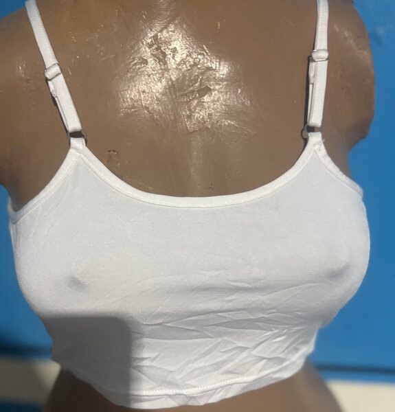 Débardeur blanc côtelé femme