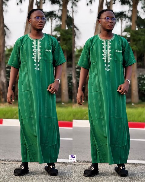Chemise africaine verte pour homme