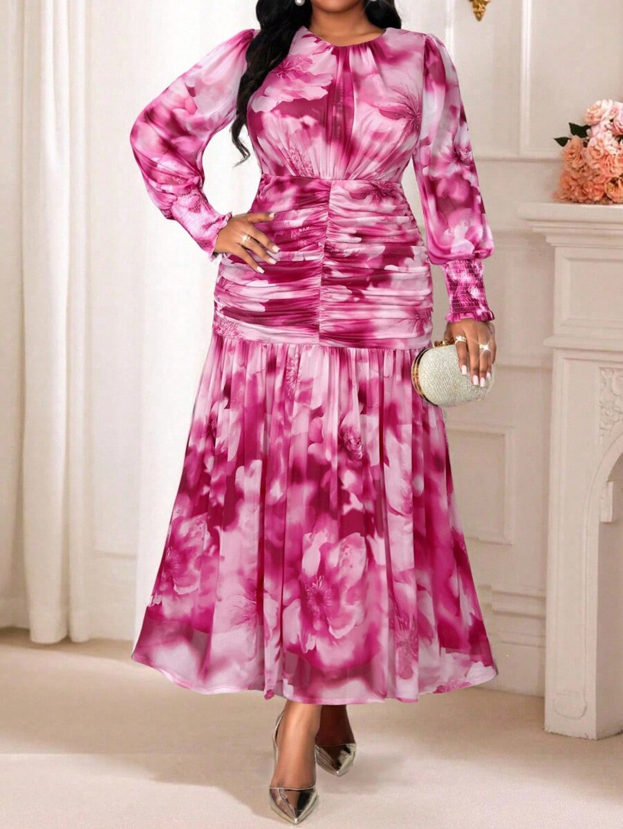 Robe élégante à motifs floraux