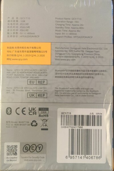 QYC T13 bluetooth true wireless earbuds