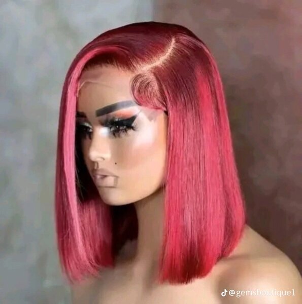 Perruque rouge lace front