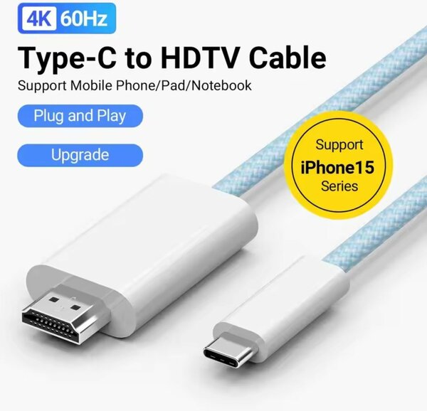 4K Type-C vers câble HDMI en nylon