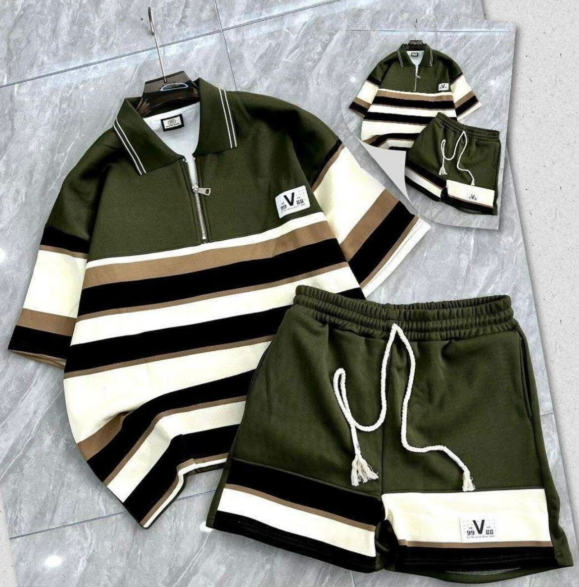 Ensemble sport à rayures