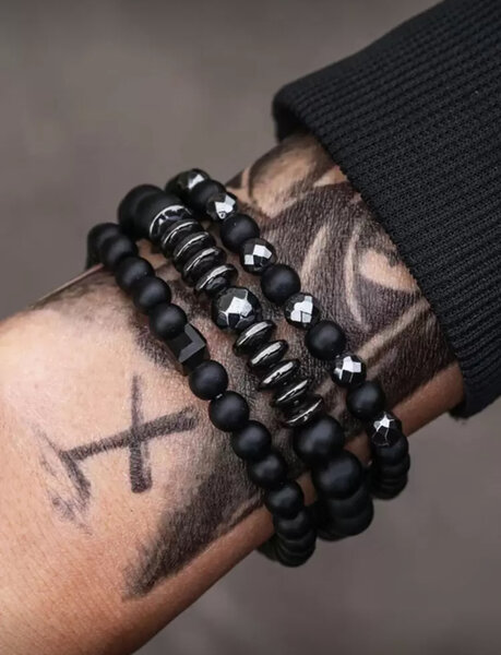 Bracelet perles noires