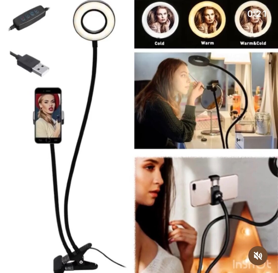 Mini Ringlight with Phone Holder