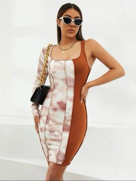 Robe ajustée asymétrique chic