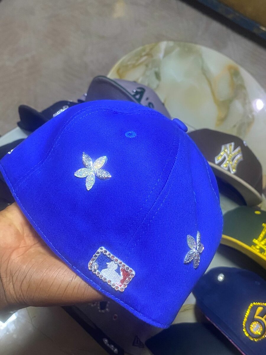 Casquette NY bleu brillant