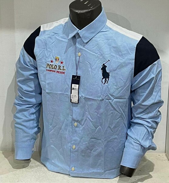 Chemise bleue à logo polo