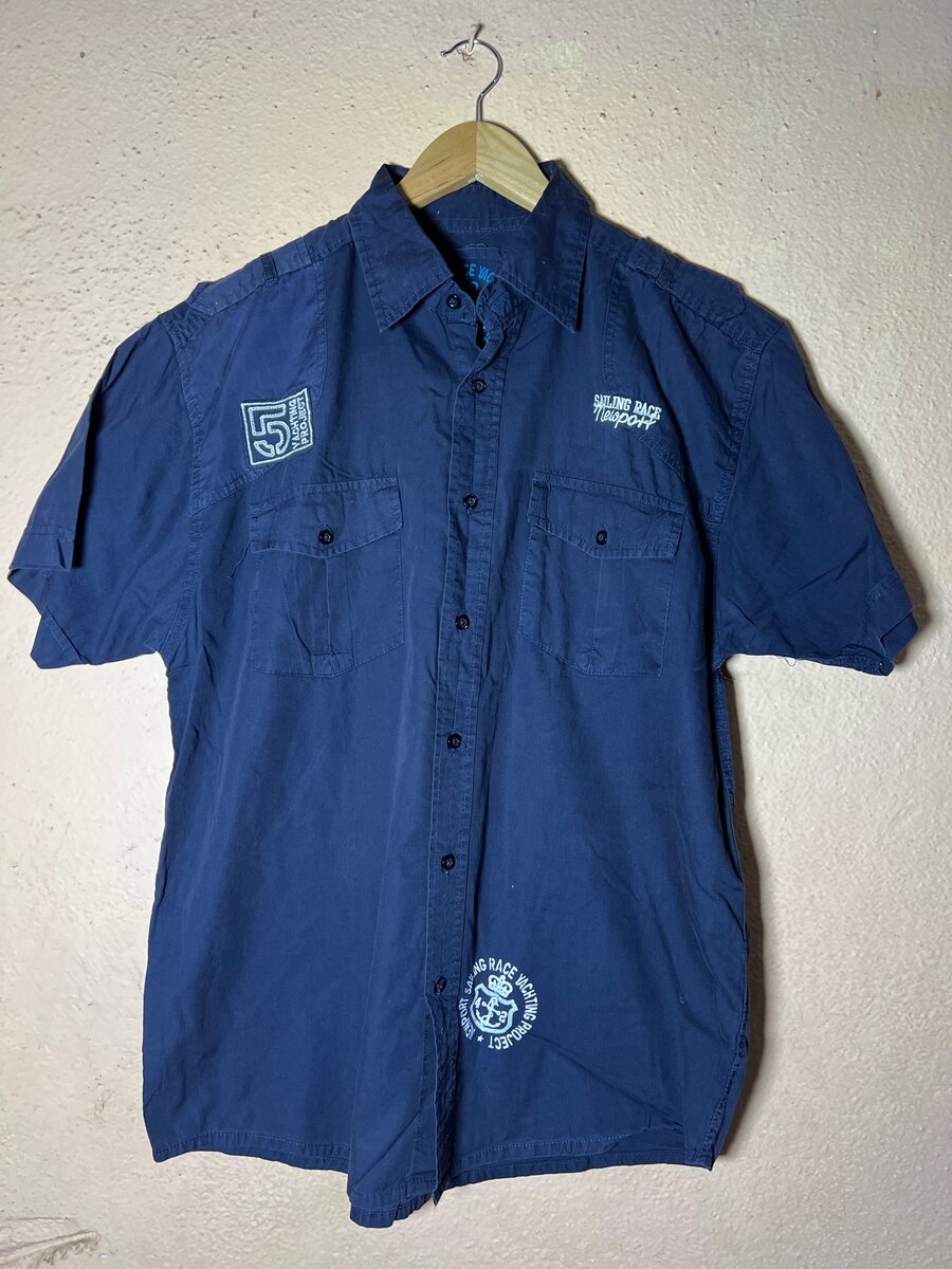 Chemise décontractée bleue homme