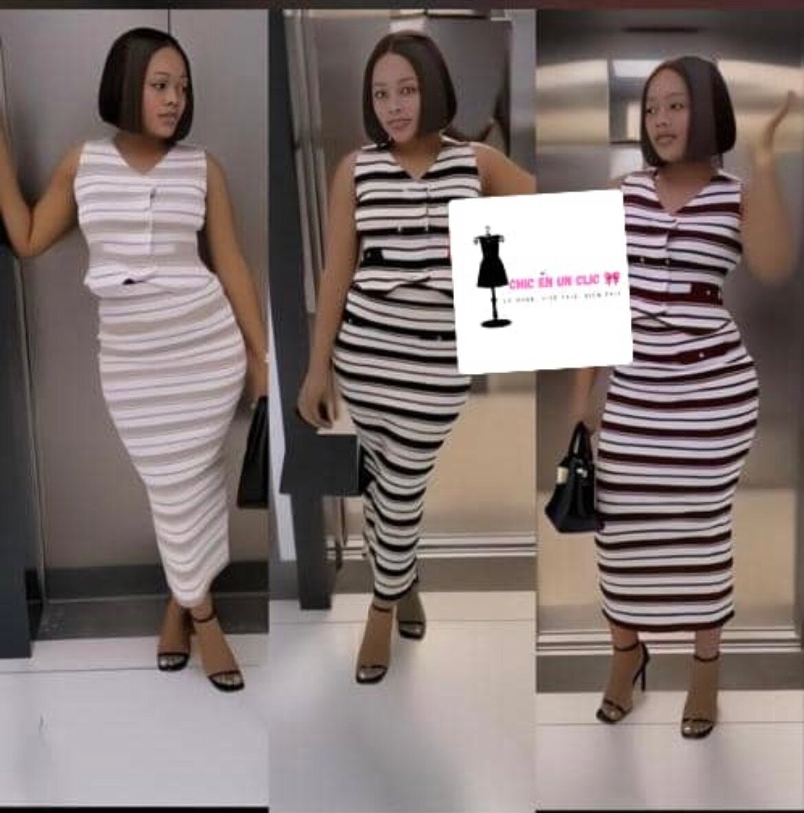 Robe Longue Rayée Élégante