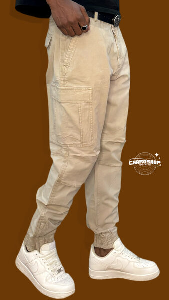 Cargo beige homme