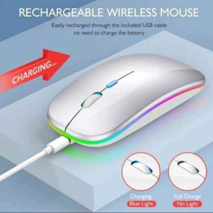 Colorful LED 2.4G Rechargeable Ultra-Thin Wireless Mouse - S