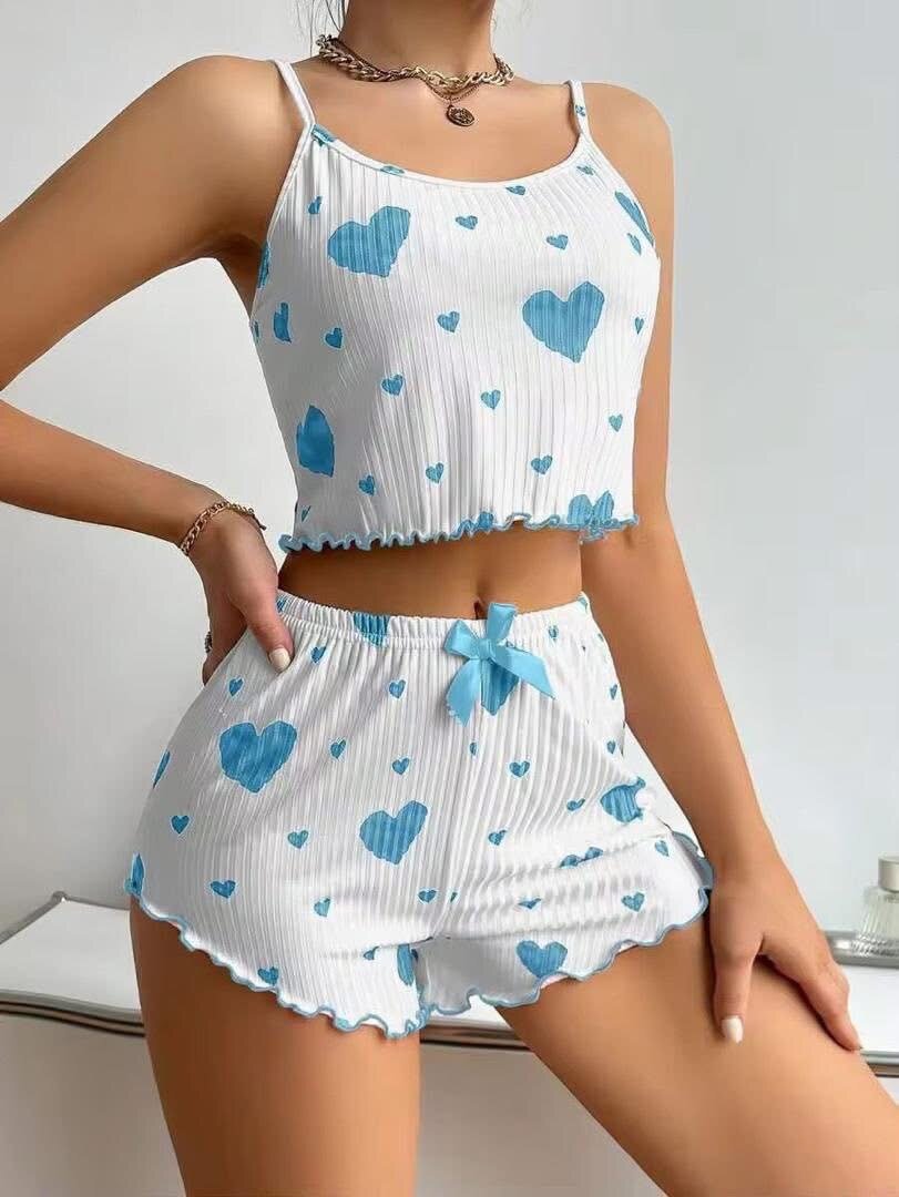 Pyjama femme imprimé cœur