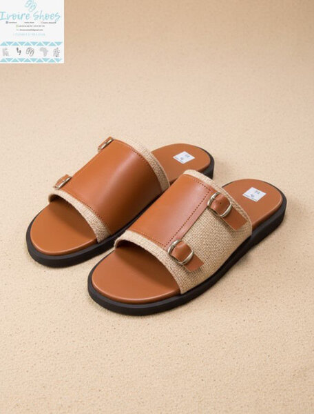 Sandales en cuir marron