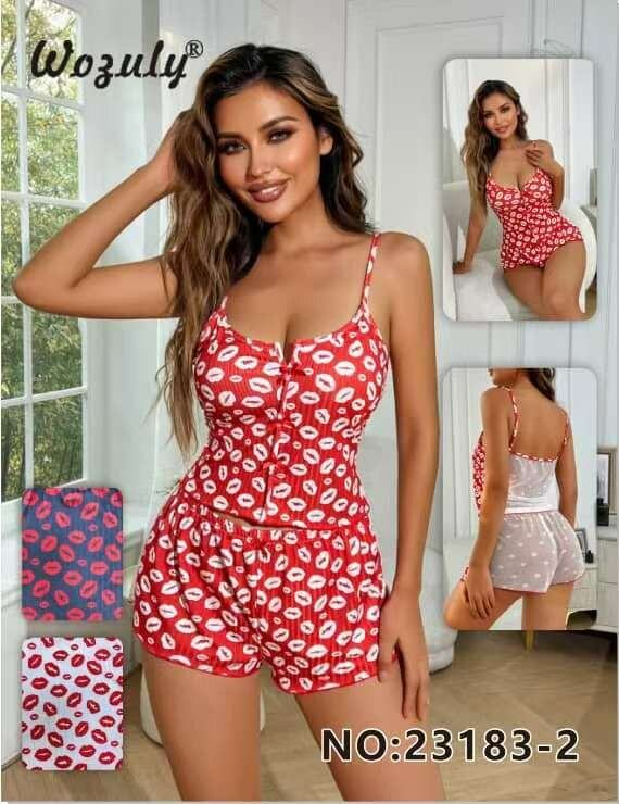 Pyjama léger Wozuly à imprimé cœur