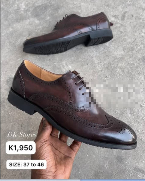 men's shoes brown with perforation