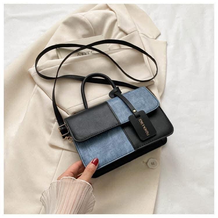 Sac à main en jeans et cuir