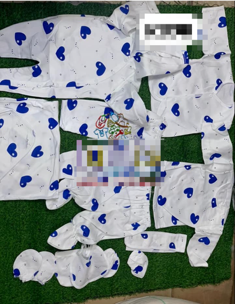 Newborn baby kit, white, 9 pieces