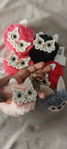 Fluffy key chain & bag accessories