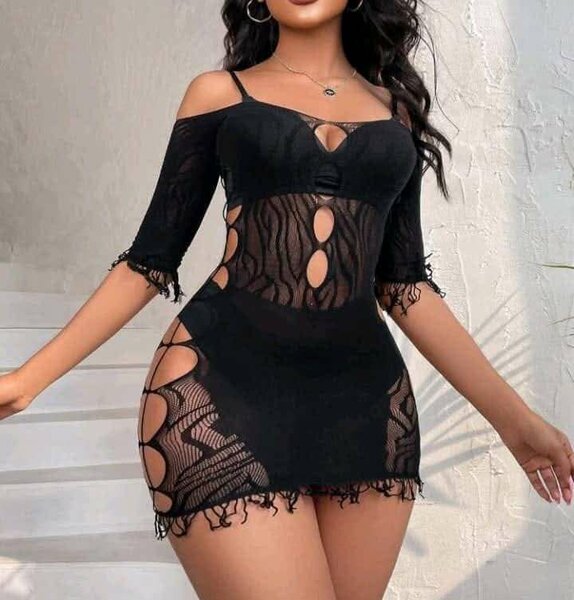 Robe sexy en dentelle noire