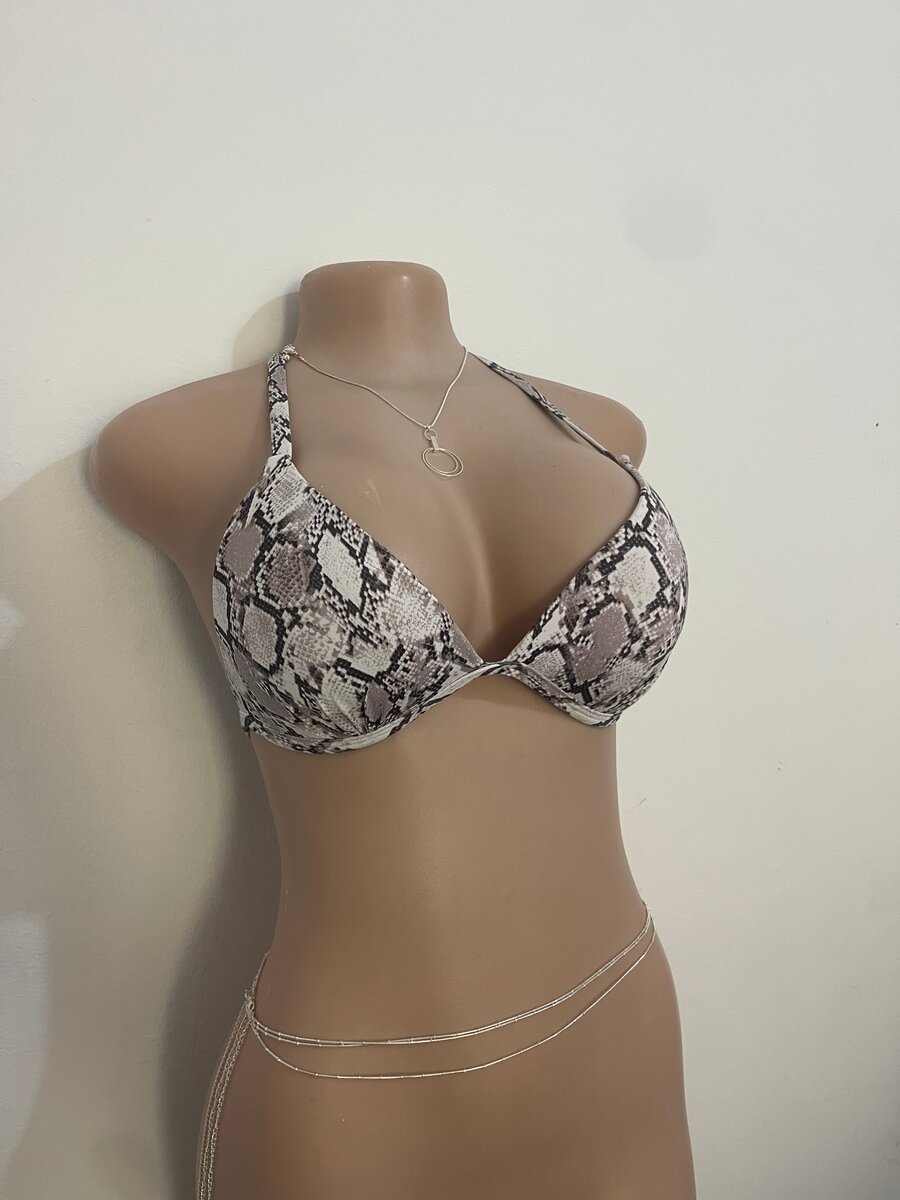 Snake Print Bikini Top
