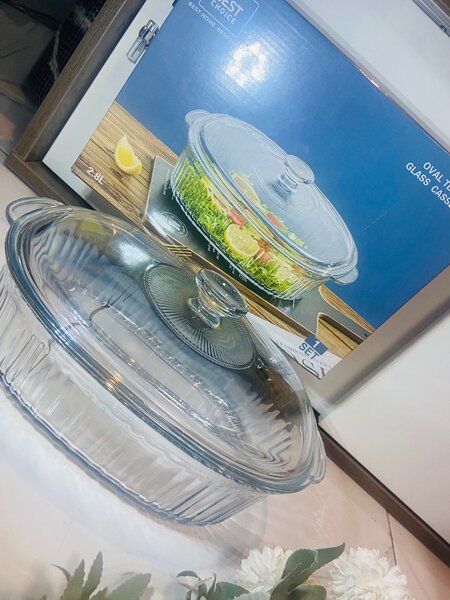 Oval Tempered Glass Casserole 2.8L
