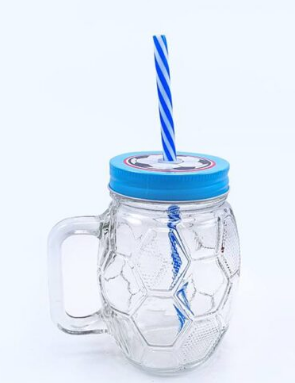 Football Glass Mason Jar
