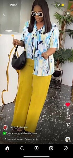 Ladies top and down available