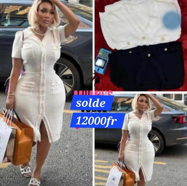 Robe élégante noire et blanche