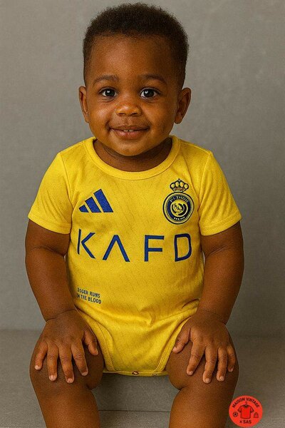 Body bébé jaune sportif