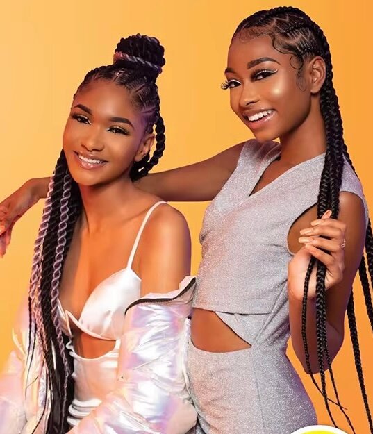 Extensions cheveux tressés colorés