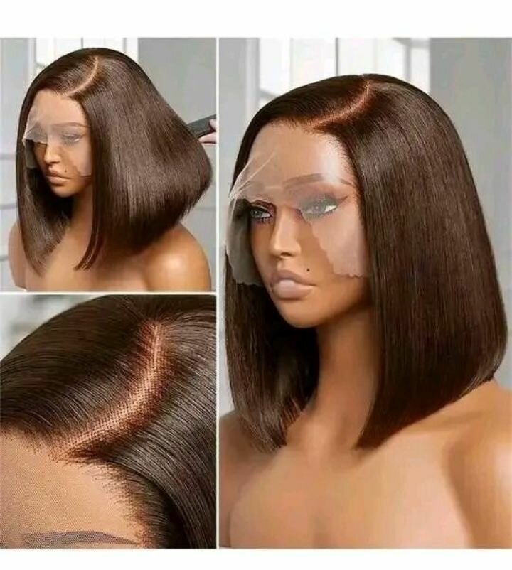 Perruque courte avec frontale en lace