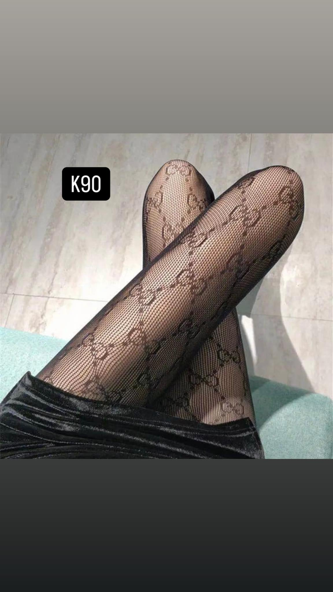 tights with a bow pattern