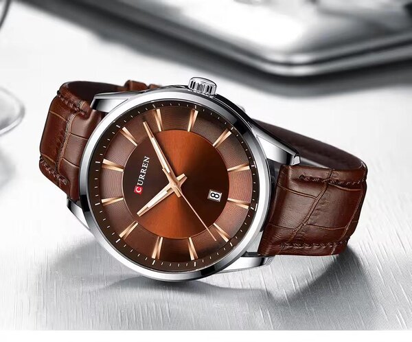 Montre homme cuir brun