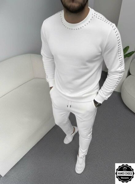 Ensemble de survêtement blanc homme