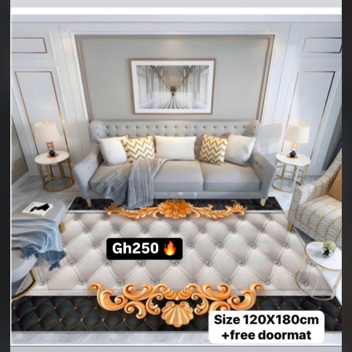 Luxurious and soft patterned carpet