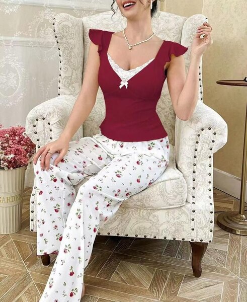 Pyjama femme floral chic