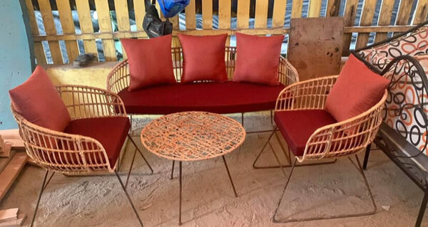 Ensemble salon en rotin