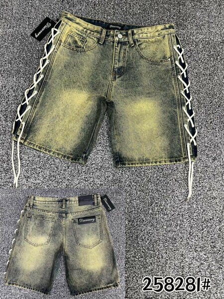 Short en jean avec lacets