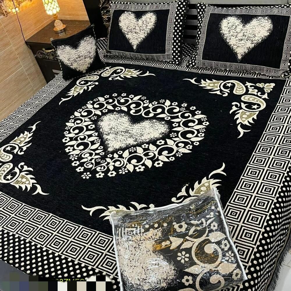 4 pcs velvet Jacquard patch work duobl Bed sheets