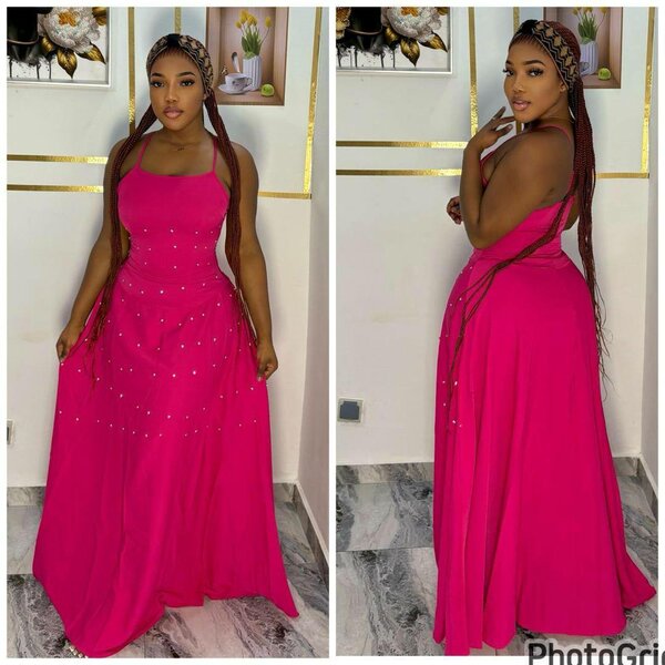 Robe longue fuchsia élégante